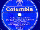 Columbia #2754-D: Mark Fisher Or.-Why Can't This Night Go On Forever/A Tree E/E+