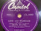 Frank Sinatra - Love And Marriage / Look To Your Heart 78rpm 10” Capitol Cl14503