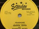 1956 Starday 78rpm record, George Jones, Jeanette Hicks, Free US Media Shipping