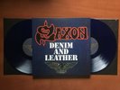 SAXON - DENIM AND LEATHER  - 2x 180g BLUE COLORED VINYL LP - BACK ON BLACK