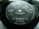 BEATLES U.K. 45 ' ALL YOU NEED IS LOVE ' W/OUT RECORDED LIVE T.V. REFERENCE