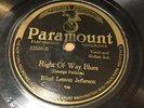 BLUES 78 Blind Lemon Jefferson RIGHT OF WAY/BLACK SNAKE DREAM Paramount 12510