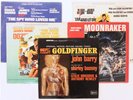5 James Bond record albums Moonraker Goldfinger Live Let Die Spy Who Loved Me +
