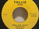 ROCK 45 RPM THE BEATLES, TWIST AND SHOUT / THERES A PLACE, ALL GREEN PRINT
