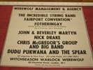 NICK DRAKE, JOHN MARTYN, FOTHERINGAY Werewolf Management 1970 Original MM ADVERT
