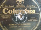 78 rpm Columbia 15240, Burnett and Rutherford, Hobo song, pre war country VG