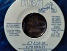 ELVIS PRESLEY LITTLE SISTER/PARALYZED STEREO BLUE VINYL PROMO 45 1983 NEAR MINT