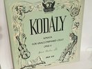 JANOS STARKER KODALY Sonata for CELLO - PERIOD SPLP 510 ORIG GREEN COVER ED1 NM