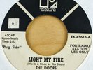 THE DOORS - THE CRYSTAL SHIP, LIGHT MY FIRE - ORIGINAL ELEKTRA WHITE PROMO 45