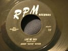 JOHNNY 'GUITAR' WATSON Love Me Baby / She Moves Me Blues R&B Rock 45 Orig.