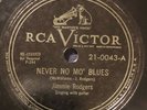 Jimmie Rodgers Never No Mo Blues 78 record RCA 21-0043 Faddy and Home EE + M-
