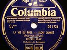 EDITH PIAF La Vie En Rose FRENCH Chanson (1948)  Sweden press 78rpm