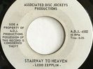 Led Zeppelin rare early 70s Canadian DJ Promo split single Stairway To Heaven