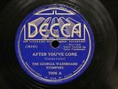 JAZZ GEORGIA WASHBOARD STOMPERS After You've Gone DECCA 7006 E-