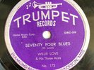 Willie Love 78 Seventy Four Blues / Vanity Dresser Boogie TRUMPET 172 blues R&B