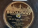 Broadway L1243 Famous Blue Jay Singers DIDN'T IT RAIN  Gospel 78 rpm V 1932 Pmt