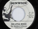 Garage Mod Psych 45 SHADOWS OF KNIGHT Bad Little Woman DUNWICH promo HEAR