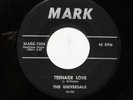 UNIVERSALS Doo Wop 45rpm Teenage Love b/w Again HEAR