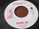 RONNIE DIO RARE TEENER DOO WOP 45 ON KAPP DJ LBL WALKING ALONE /THE WAY OF LOVE
