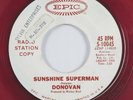 Rock 45 DONOVAN Sunshine Superman EPIC red wax promo HEAR