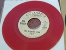 BOB DYLAN LIKE A ROLLING STONE 45 PART 1 PART 2 RED VINYL WHITE LABEL PROMO GOOD