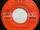 LA TOYA JACKSON • Stay the Night • RARE 45 • GUATEMALA PRESS • MICHAEL