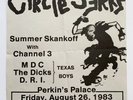 1983 Circle Jerks Flyer Shawn Kerri MDC DRI Dicks Punk Black Flag Misfits Poster