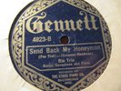 1922 HARRY RESER Banjo RIO TRIO Send Back My Honey Man/ Southland GENNETT 4923 x