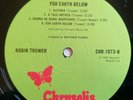 Robin Trower LP For Earth Below UK Chrysalis 1st Press A-1U B-1U SUPERB VINYL ))