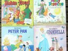 4 Disney Records & Storybooks - Peter Pan, Cinderella, Robin Hood, Mary Poppins