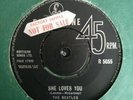THE BEATLES - SHE LOVES YOU rare UK 1963 PROMO SAMPLE / 1ST PRESS / VG