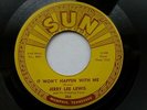 JERRY LEE LEWIS 45 'IT WON'T HAPPEN WITH ME' USA SUN 1961 MEMPHIS ROCKABILLY VG+