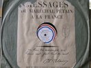 Maréchal Pétain Messages à la France 1940 78 Tours Pochette Originale