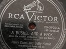 PERRY COMO & BETTY HUTTON 1950 A BUSHEL AND A PECK 78 RPM- RCA VICTOR # 20-3930