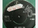 THE BEATLES - SHE LOVES YOU  rare UK 1963 PROMO SAMPLE / BEAT / 1ST PRESS /VG+