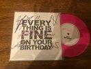 All Time Low SIGNED Pink Vinyl Everything Is Fine On Your Birthday 7