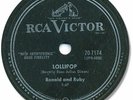 1958 RONALD & RUBY Rock’n Roll 78 RPM Record. Lollipop