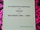 Augmented history of the violin on records 1920-1959. Thomas Clear. 3 disc. Rare