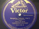 Arthur de Greef – 78 rpm Victor 55158/59: LISZT Hungarian Fantasie (4 parts); V+
