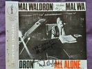 Mal Waldron solo - All Alone - Globe (Japan) -  AUTOGRAPHED 'June 30, 1975'