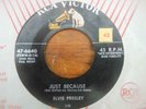 ROCKABILLY 45 ELVIS PRESLEY ON RCA VG++ JUST BECAUSE/BLUE MOON