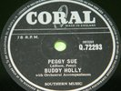 BUDDY HOLLY and THE CRICKETS : Peggy Sue / Everyday - 1958 UK Coral 78rpm 218