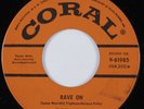 Rockabilly 45 BUDDY HOLLY Rave On CORAL VG+ HEAR