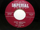 Lew Williams   I'll Play Your Game + Don't Mention 45 RPM Record Imperial X8306