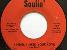 TONY OWENS I Need I Need Your Love NEW ORLEANS NORTHERN/SWEET SOUL 45 *hear*