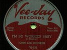 JOHN LEE HOOKER (I'm So Worried Baby / The Road Is So) R&B/SOUL 78  RPM  RECORD
