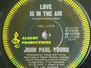 John Paul Young Love Is In The Air PROMO  Australia 7'' 45 PS rare rock pop 80s
