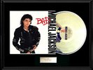 MICHAEL JACKSON  BAD ALBUM WHITE GOLD SILVER PLATINUM TONE RECORD NON RIAA AWARD