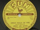Rockabilly Rock n Roll JERRY LEE LEWIS Great Balls Of Fire V+ SUN 281 78rpm HEAR