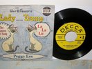 LADY AND THE TRAMP/WALT DISNEY/PEGGY LEE Decca 45 w/Pic Sleeve Siamese Cat Song